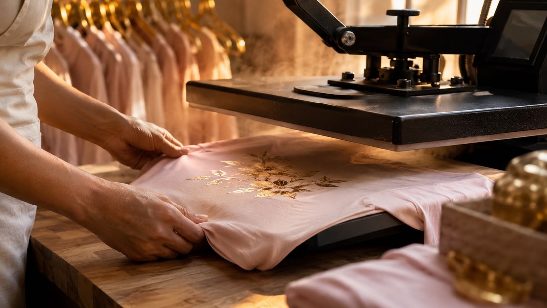 The MM Spade cart with a live heat press in action
